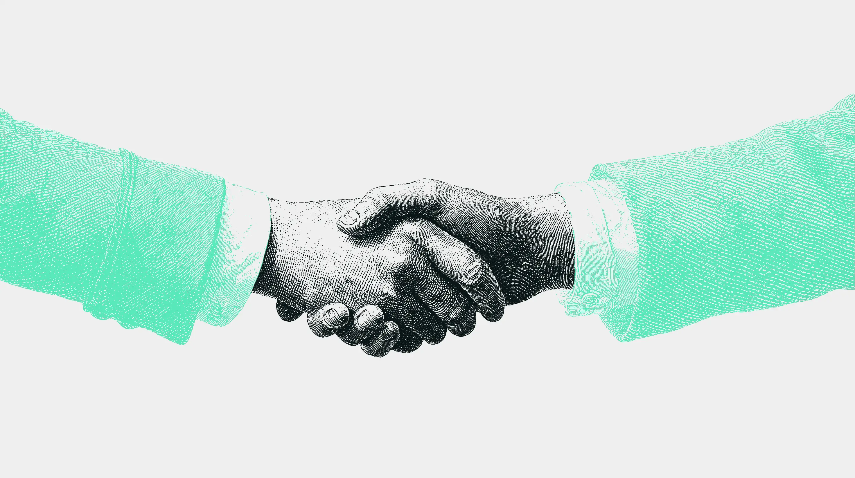 Two hands clasped in a handshake